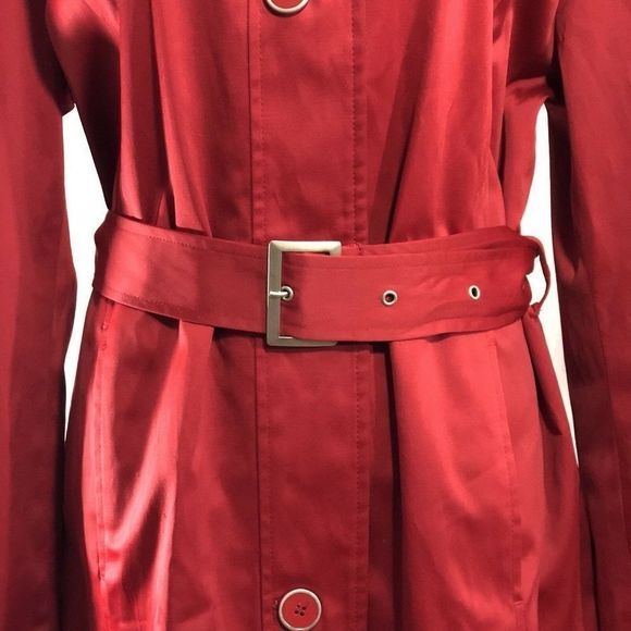 Weatherproof Garment Red Trench Coat Large Buttons - Picture 5 of 6